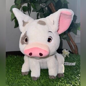 MOANA PUA Plush PIG - Cream & Grey. 25cm Approx. Genuine DISNEY
